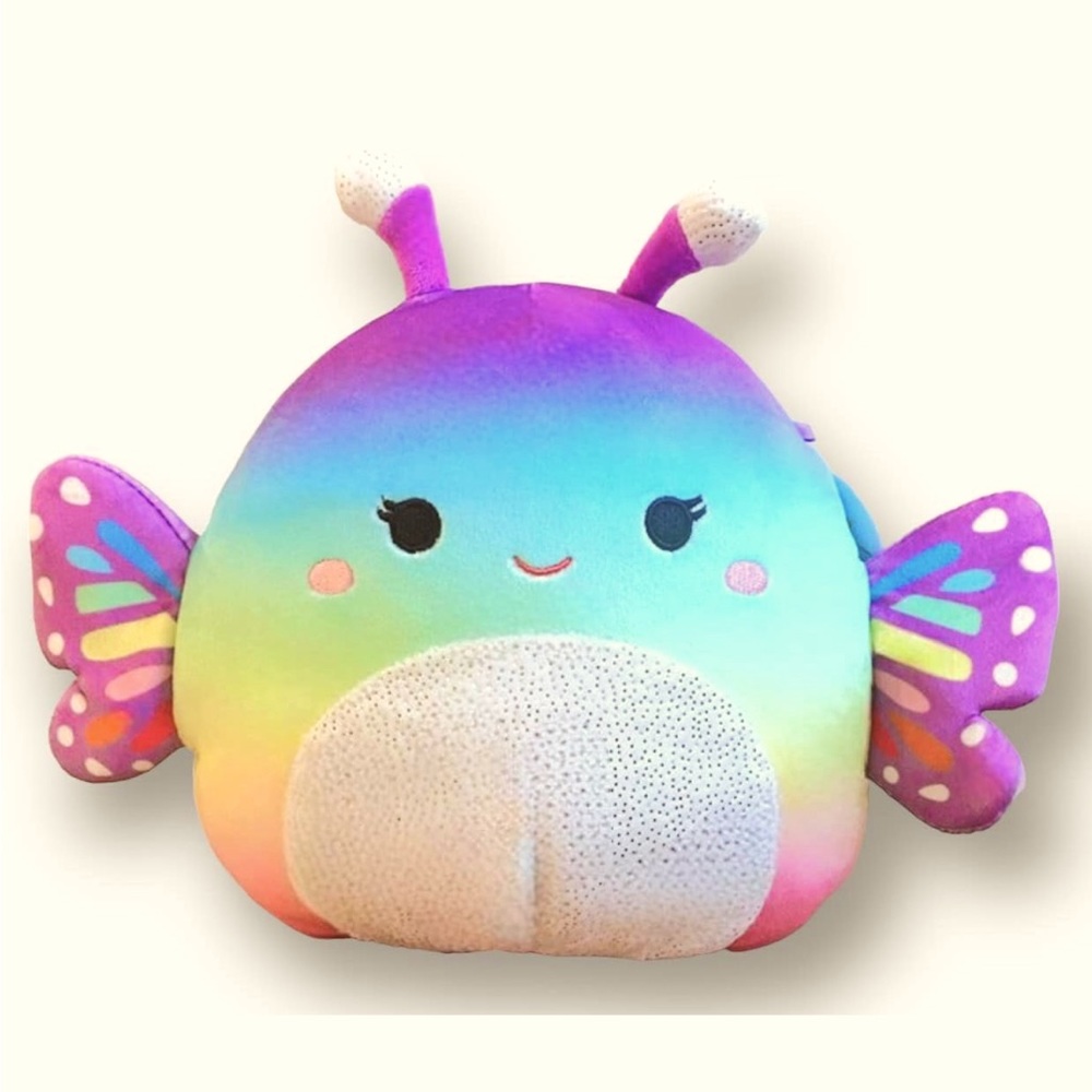 Squishmallows Official Kellytoy Estephania Rainbow Tie-Dye Butterfly 8 Inch